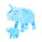 3D Crystal Puzzle - Elephant and Baby (Blue): 46 Pcs
